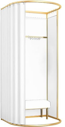 Ainbonte Portable Changing Room, Clothing Store Dressing Room, Privacy Protection Standing Mobile Fitting Room, for Boutiques, Centre Mall and Offices, 200x100x95cm (White)