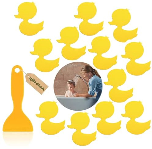 TRHDFW Yellow duck cartoon non-slip sticker, children bath non-slip sticker baby duck bathroom non-slip sticker，non slip bath stickers，anti slip bath stickers