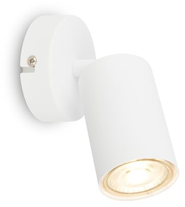 BRILONER - Wandleuchte innen schwenkbar, GU10 Fassung, max. 9 W, Leselampe, Wohnzimmerlampe, Lampe, Wandlampe, Küchenlampe, Flurlampe, Schlafzimmer, Wandbeleuchtung, 8x15,5 cm, Weiß