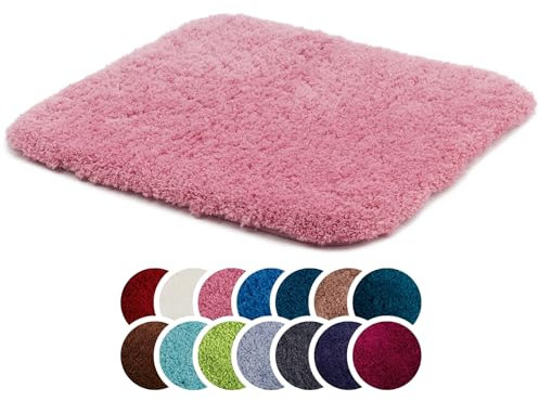 liebling Superior Badteppich mit Anti-Rutsch-Beschichtung, 100% Polyester (Mikrofaser), 50 x 45 cm, 30 Grad waschbar, Fußbodenheizung geeignet, Farbe: Altrosa