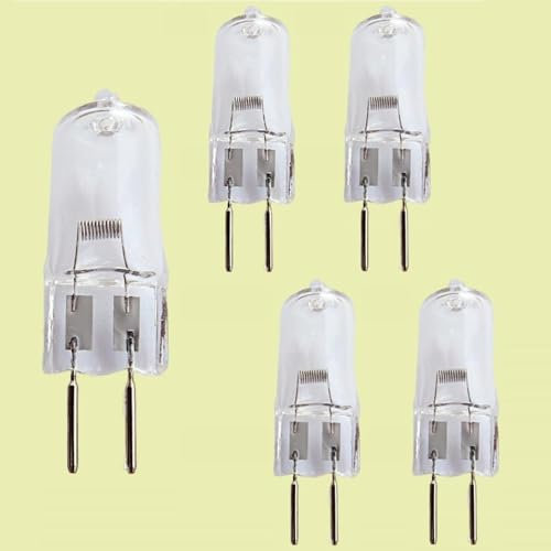 BULBEAWICK 5PCS GY6.35 Double-Pin Base G6.35 Halogen Glühbirne Klar Dimmbar T4 12V-20W