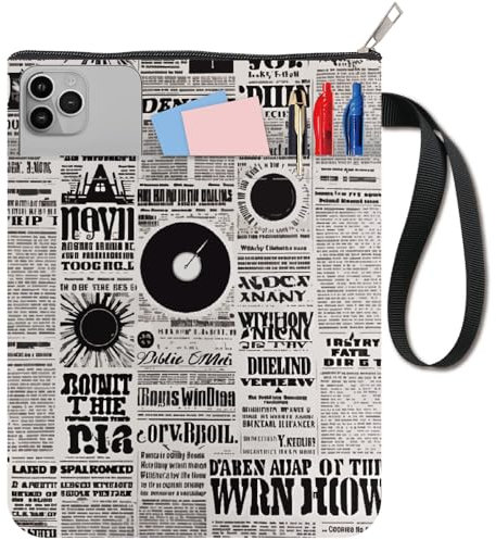 craspire Zeitungsbuchumschläge Retro Buchschutz Buchhülle Für Taschenbücher Waschbarer Buchumschlag Aus Stoff Mit Reißverschluss Und Zusätzlicher Hüllentasche Für Buchliebhaber Geschenke