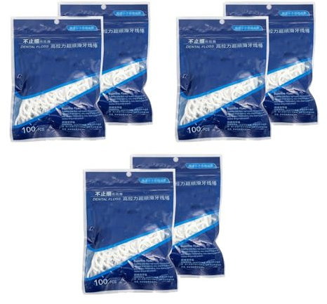 Zahnseidenpicks 6er Pack à 600 Stück, Einweg-Zahnseide, Weiße Zähne Pflegen Interdentalseide, Ideal für Zuhause, Hotel und Reisen
