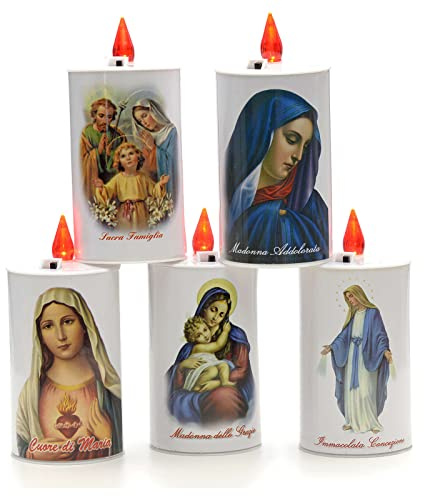 Holyart Lumino LED Immagine Eco Elettrico Colore Bianco, Madonna delle Grazie