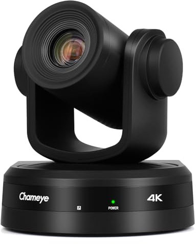 Chameye 4K PTZ Kamera mit KI-Auto-Tracking 10x Optischer Zoom, Konferenzkamera 4K mit HDMI, LAN(PoE), USB 3.0, TF-Kartenaufzeichnung, für Gottesdienst, VIdeokonferenz, YouTube OBS Streaming, C410