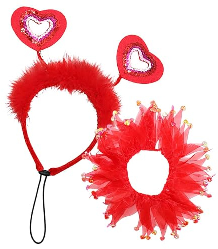 Diadema del corazón del Perro, Cuello para Mascotas de San Valentín, Atuendo de Vacaciones de Perro, con Trajes de Cintas el Material Resistente Mejora agrega un Uso versátil Divertido para