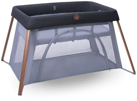 Maxi-Cosi Iris2, 2 en 1 Cuna de Viaje Bebé, de 0 a 3 Años, 0-15 kg, Cuna Bebé, 2 Niveles para Dormir, Ventana Lateral de Entrada, Ligera y Plegable, Colchón Extensible, Eco Care, Essential Graphite