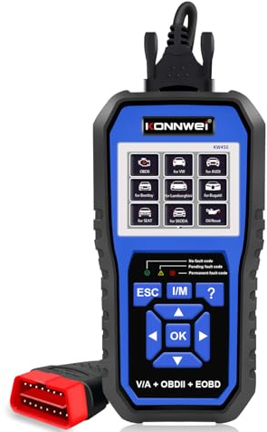 KONNWEI KW450 OBD2 Auto Diagnosegerät, Universeller KFZ Scanner mit Vollsystem-OBDII-Diagnose, liest und löscht Fehlercodes, unterstützt Live-Daten, Motorkontrollleuchte Reset, für OBD2/EOBD Fahrzeuge