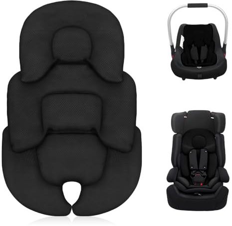 SGZIOO Reductor de Asiento para Bebé Recién Nacido, Genérico Cojín para Asiento De Coche De Bebé, Inserto para Asiento de Coche para bebé, Transpirable y Cómodo (Negro)