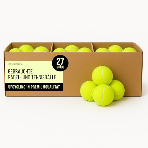 Dots.Recycling Recycelte Padel Tennis Bälle – 72 Stück – Padelbälle & Tennisbälle für Training und Hunde – Ideal für Spiel, Sport & Trocknerbälle