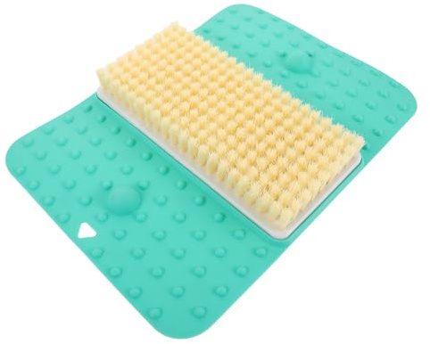 IWOWHERO Tapis de Massage pour Douche avec Ventouses Non Glissantes et Éponge Exfoliante Nettoyante pour Points Acupression Salle de Bain