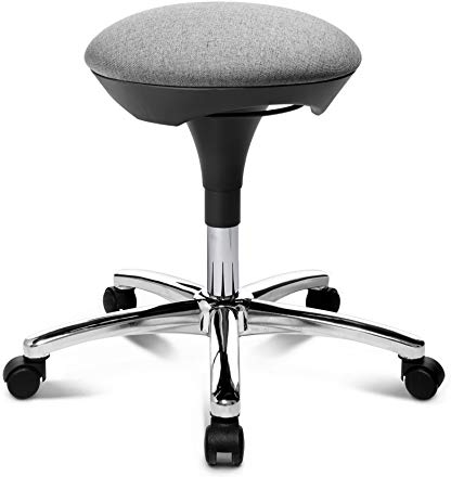 TOPSTAR Hocker Hoc 20 grau hellgrau - Rollhocker Drehhocker mit Hartbodenrollen