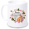 Weiße Tasse -Danke, DASS du Mir beim Wachsen geholfen hast- mit Blumenkranz tolle Geschenkidee mit schönem Spruch Geburtstag Igel Muttertag Vatertag