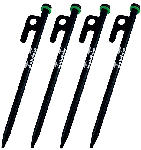 makstore 20cm Zelt-Heringe aus Metall, Zeltnägel Erdnägel für Camping und Outdoor, Ø9mm (4)