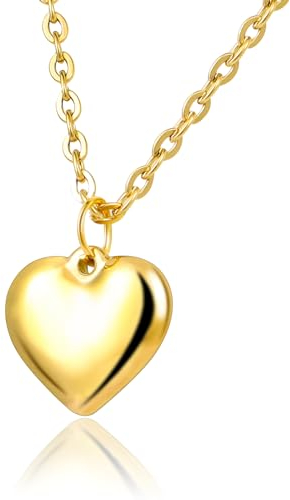 MILAKOO Collana D'Oro per le Donne Dainty Cuore Medaglione Amore Charms Collana A Catena in Acciaio Inox