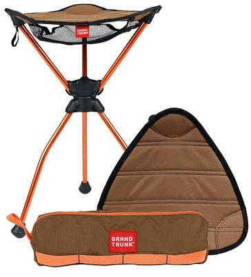 GRAND TRUNK Compass 360 XT Extra Tall Swivel Stool Portable Outdoor Seat for Camping Travel and Everyday Use Brown