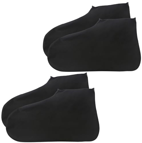CENCERY 2 Pairs Silicone Shoe Covers Waterproof Shoe Cover Shoe Rain Cover Waterproof Waterproof Overshoes Shoe Protector Covers Rubber Rain Boot Overshoes for Outdoor Cycling Hikin(Black-M Size)