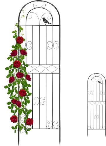 OUUTMEE Lot de 1 Treillis de Jardin en Métal, 180 x 50CM, Treillis pour Plantes Grimpantes, Clôture Décorative pour Plantes Grimpantes Extérieur