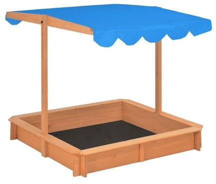 Casa Giardino Sabbiera con Tetto Regolabile in Abete 115x115x115 cm