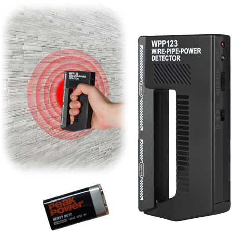 WPP123 Wire Pipe Power Detector - Electric Cable Detector for Walls with Sound & Light Prompts, Cable Finder, Wire Finder Wall Scanner for Wires and Pipes/Stud/Metal/Cable (with Battery)