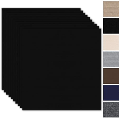 Lot de 10 dalles autocollantes pour tapis de sol - 30 x 30 cm - 0,9 m² - Pour moquette, autocollant, maison, bureau, commercial, noir