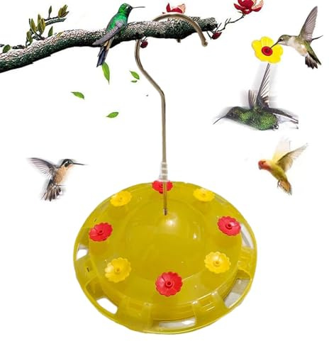 Distributore di mangime per colibrì per esterni, con 8 aperture, a prova di formiche e api, per esterni, decorazione da giardino, per uccelli