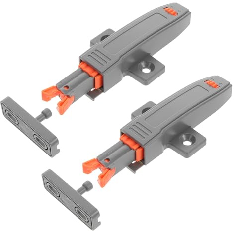 TOBBOMEY Loquet Tactile Robuste 2Pcs Serrure Réglable Système de Fermeture Automatique Quincaillerie de Porte pour Armoire Cuisine Design Minimaliste Fonctionnement