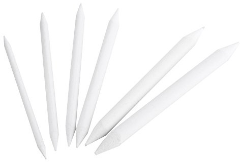 6 storlekar blandning Smudge stump pinne, blandad stubbe vit penna ritning stubbe papper stubbe blandning träkolunst blender penngrafitpennor för student artist kolkol