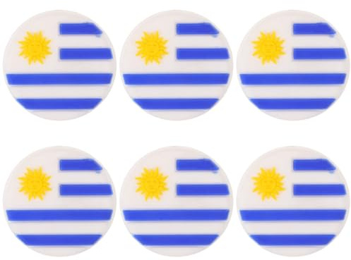 FUNOMOCYA Set da 6 Smorzatori di Vibrazioni per Racchette da Tennis in Silicone Bandiera Uruguaiana Ammortizzatori Leggeri e Portatili per Migliorare Controllo e Comfort in Partita