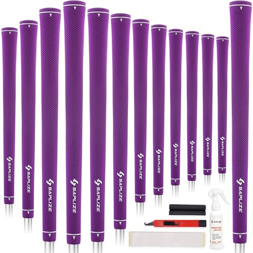 SAPLIZE Women's Exclusive Golf Grips, 13 Pack Soft Rubber Golf Club Grips with Optimized Taper Design, Comfortable & Shock-Absorbing, G30 Candy Series, Purple, Standard Size