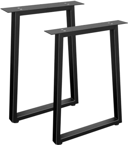 Jahof Metal Table Legs 70 cm, Trapezoidal Frame with Adjustable Feet, Heavy Duty Industrial Furniture Legs for Dining Table, Office Desk, 2pcs (60 x 70 cm)