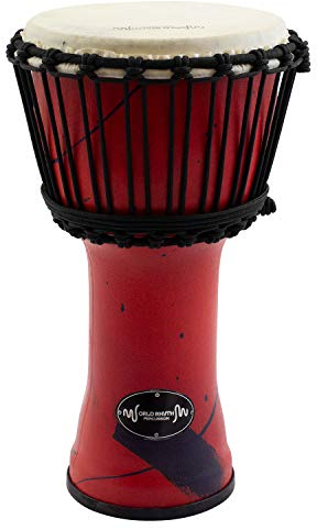 World Rhythm MDJ002-RD 10 Seil gestimmte Djembe-Trommel - Rote Afrikanische Synthetic Handtrommel