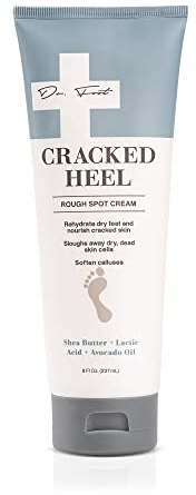 Dr. Foot Cracked Heel Repair Cream 8 Fl Oz - Moisturizing Lotion with Shea Butter & Lactic Acid, Softens Calluses & Dry Skin on Feet