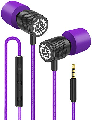 Ludos Ultra Auriculares In Ear con Cable y Microfono, Nueva Espuma Viscoelástica, Cable Duradero, Graves, Earphones para para iPhone, iPad, Samsung, Mi, Xiaomi, Huawei, Gaming, Deportivos, Ordenador