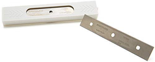 GLASS POLISH 150mm Packung mit 25 doppelseitigen Carbonstahlklingen, 0,20mm laserscharfe Ersatzklingen für SCRATCHLESS Schaber oder kompatible Modelle - GP15044