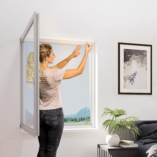 Primaster Insektenschutz-Fenster Anthrazit Selbstklebend 130x150cm Fliegengitter