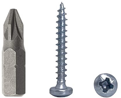 Paquete de 500 tornillos de madera DIN 7981 de acero galvanizado 3,5 x 25 mm, tornillos de madera aglomerada con cabeza de cacerola, tornillo universal, PZ totalmente roscado (500, 3,5 x 25 mm)