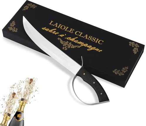 Resafy Champagne Saber Champagne Knife Black Wood Handle Champagne Sword Sparkling Wine Champagne Opener With Gift Case