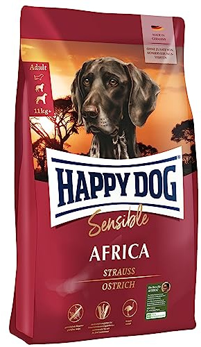 Happy Dog Sensible Africa - M - Trockenfutter, Hundefutter - Geschmacksrichtung Strauss - 12,5kg
