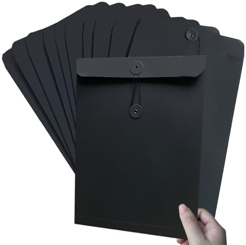10Pcs Pochettes de Fichier A4 en Papier Kraft Chemise de Dossier Épais avec Boucle Pochette Document en Papier Sac Enveloppe de Fichiers Rangement Contrat Presentation Rapports pour Bureau Scolaire