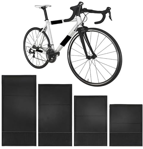 Fahrrad Rahmenschutz, 4 Stück Rahmenschutz Fahrrad Transportschutz Fahrrad Anhänger E-Bike Zubehör Carbon Rahmenschutz FahrradträGer, Für Fahrrad Zubehör Befestigung Fahrradzubehör (4 GrößEn, Schwarz)