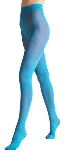 VENEZIANA NUOVA Satinelle 40 DEN Collant Colorati Donna - Microfibra - Opachi E Resistenti - Eleganti - Adatti Per Ogni Occasione - Calze Comode E Morbide - Alta Qualità - Turchese - S