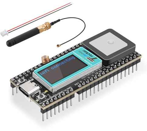 Tracker Wireless con Display LoRa ESP32, QIQIAZI ESP32 SX1276 Tracker Wireless 868MHz - 915MHz Bluetooth 4.2 + WiFi LoRaWAN Supporta LoRa/Gnss/GPS con Connessione Type-C, per Arduino IDE
