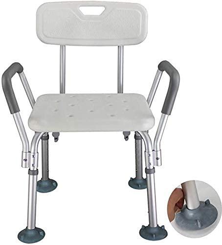 RUHEN Chaise de Douche, siège de Douche antidérapant et réglable, avec Dossier et poignées, bancs de Douche pour Personnes âgées et handicapées, élévateurs de Baignoire, Tabouret de Douche