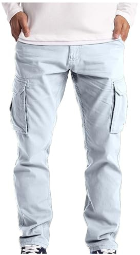 Uomo Pantaloni Cargo Militari, Pantaloni Lavoro Uomo, Militari Tasconi Laterali Casual Cotone Jogging Pantaloni Sportivi Slim Fit con Tasche Pantaloni Ciclismo Pantalone Uomo Tasconato
