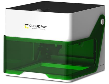 Cloudray Grabadora Láser CNC de 5W Portátil Mini Máquina de Grabado CNC con Carcasa para Principiantes Grabado sin Conexión, Área de 80×80mm para Madera, Cuero, Papel, DIY