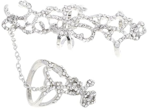 Full Finger Rhinestone Rose Flower Knuckle Ring for Women Punk gotiska smycken