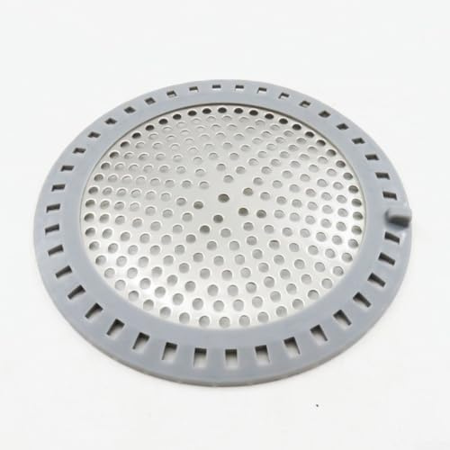 Cubierta de drenaje redonda de acero inoxidable de 12,5 cm, colador, colador, para fregadero, ducha, bañera, antioxidante, plateado (plata)