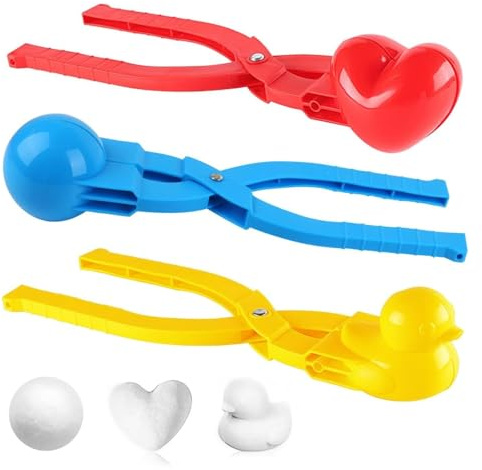 Set di 3 Pinze per Palla di Neve Grande, ZoneYan Robusta Clip per Palla di Neve per Bambini, Stampi per Palla di Neve, Mai più Mani Fredde, Facile da Usare per Una Perfetta
