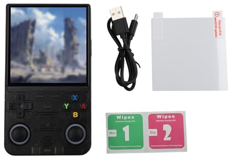Lecreatekit R36 - Console di gioco ultra portatile, 128 GB, schermo HD da 4 pollici, dispositivo di gioco retrò, lettore ABS portatile per giochi, nero